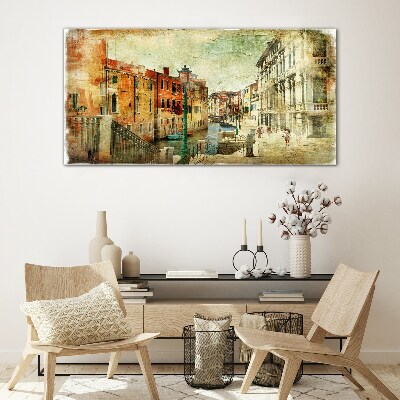 Tableau imprimé sur verre Venise aux tons pastel