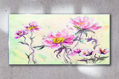 Tableau sur verre Rêves floraux aux nuances délicates