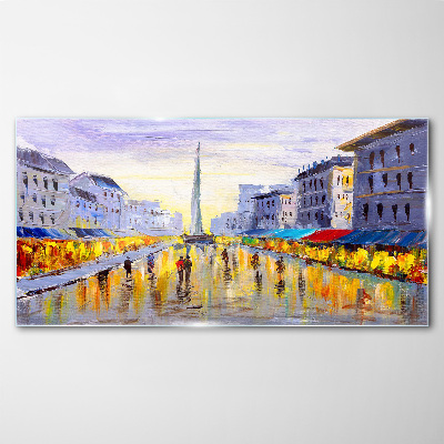 Tableau photo sur verre Golden Avenue dans la lumière du coucher du soleil