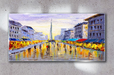 Tableau photo sur verre Golden Avenue dans la lumière du coucher du soleil