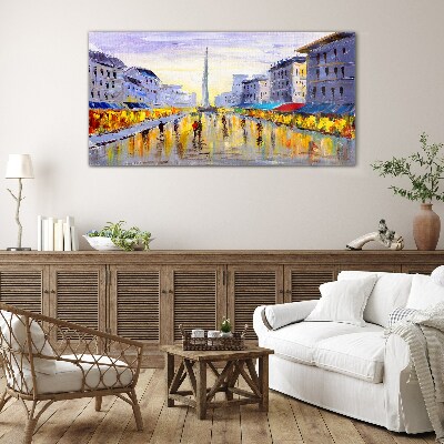 Tableau photo sur verre Golden Avenue dans la lumière du coucher du soleil