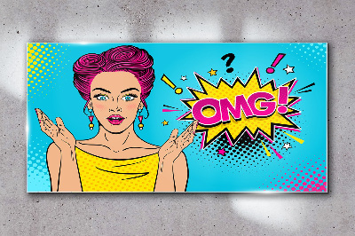 Tableau verre imprimé La surprise dans le Pop Art