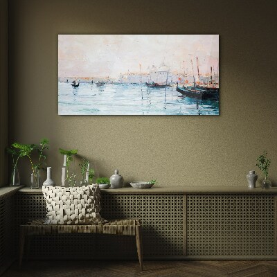 Tableau photo sur verre Un port tranquille le matin