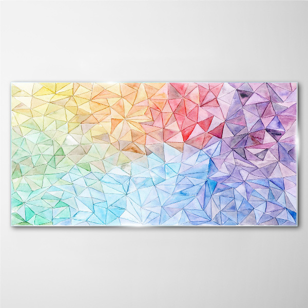 Tableau en verre Mosaïque colorée de triangles
