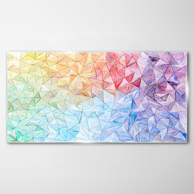 Tableau en verre Mosaïque colorée de triangles