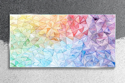 Tableau en verre Mosaïque colorée de triangles
