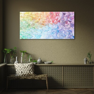 Tableau en verre Mosaïque colorée de triangles