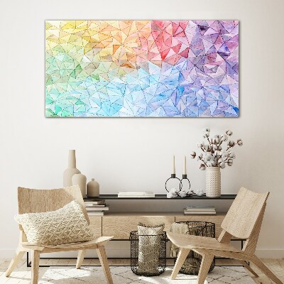 Tableau en verre Mosaïque colorée de triangles