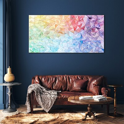 Tableau en verre Mosaïque colorée de triangles