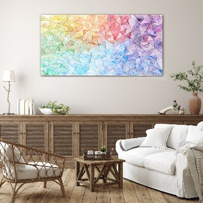 Tableau en verre Mosaïque colorée de triangles