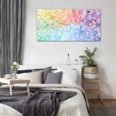 Tableau en verre Mosaïque colorée de triangles