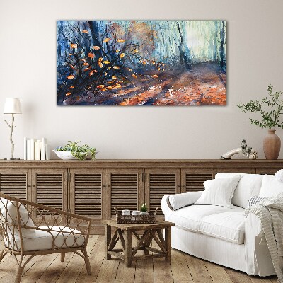 Tableau en verre Allée d'automne