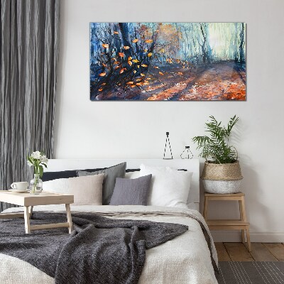 Tableau en verre Allée d'automne