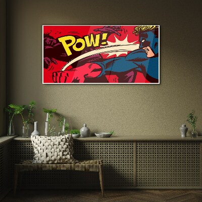 Tableau imprimé sur verre Super-héros en action