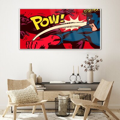 Tableau imprimé sur verre Super-héros en action