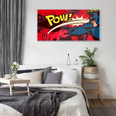 Tableau imprimé sur verre Super-héros en action
