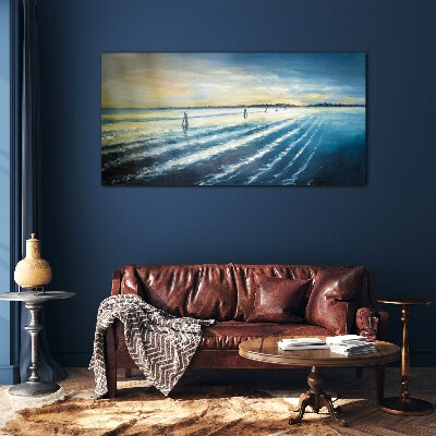 Tableau sur verre Un port tranquille au coucher du soleil