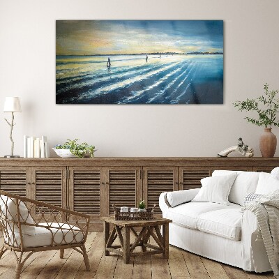 Tableau sur verre Un port tranquille au coucher du soleil