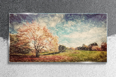 Tableau en verre Allée d'automne