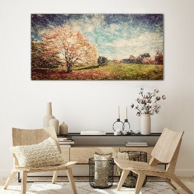 Tableau en verre Allée d'automne