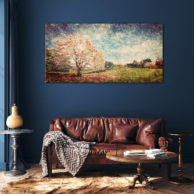 Tableau en verre Allée d'automne