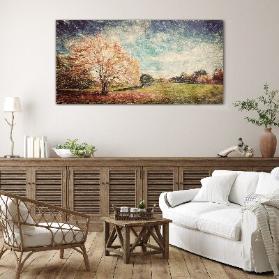 Tableau en verre Allée d'automne