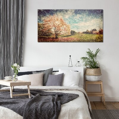 Tableau en verre Allée d'automne