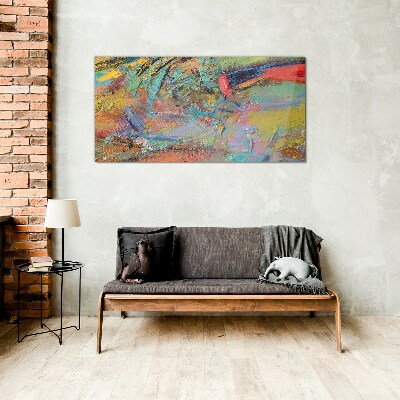 Tableau imprimé sur verre Paysage abstrait coloré