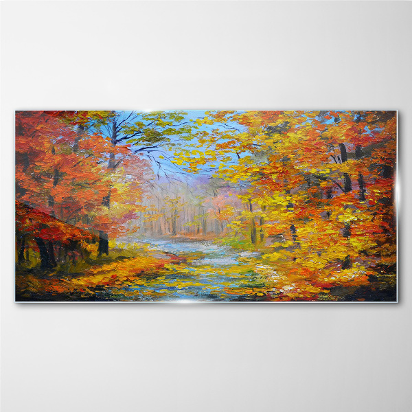 Tableau photo sur verre Paysage d'automne dans la forêt