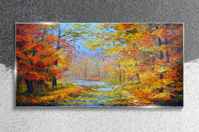 Tableau photo sur verre Paysage d'automne dans la forêt