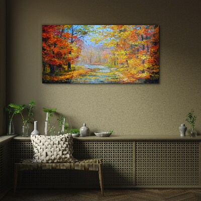 Tableau photo sur verre Paysage d'automne dans la forêt
