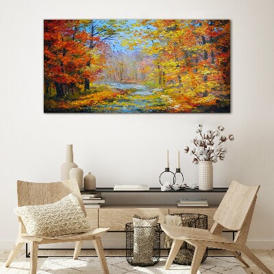 Tableau photo sur verre Paysage d'automne dans la forêt