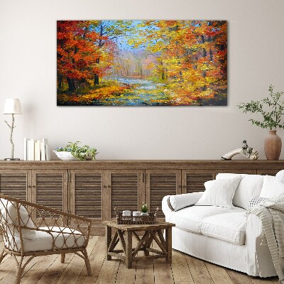 Tableau photo sur verre Paysage d'automne dans la forêt