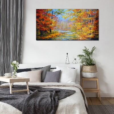 Tableau photo sur verre Paysage d'automne dans la forêt