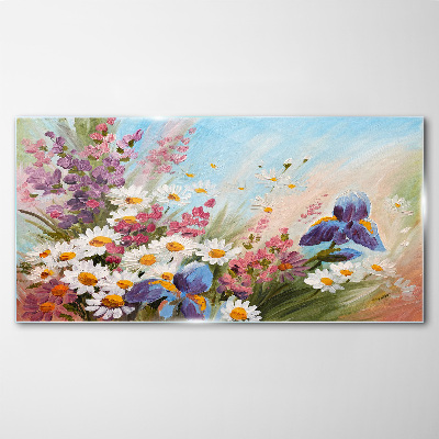 Tableau verre imprimé Un bouquet de fleurs printanières au soleil