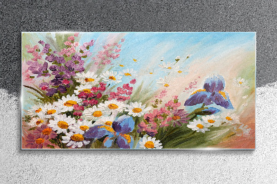 Tableau verre imprimé Un bouquet de fleurs printanières au soleil