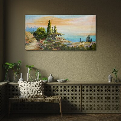 Tableau verre imprimé Un paysage balnéaire paisible