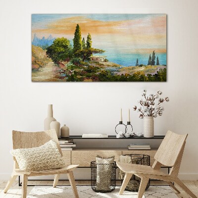 Tableau verre imprimé Un paysage balnéaire paisible