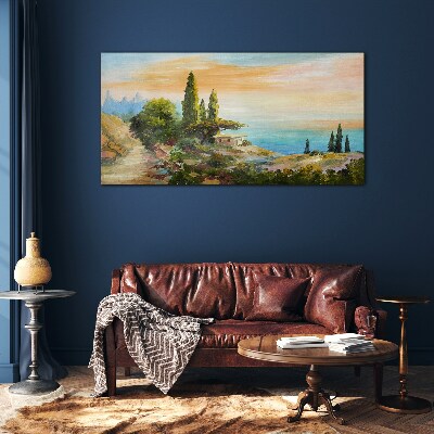 Tableau verre imprimé Un paysage balnéaire paisible