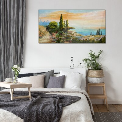 Tableau verre imprimé Un paysage balnéaire paisible