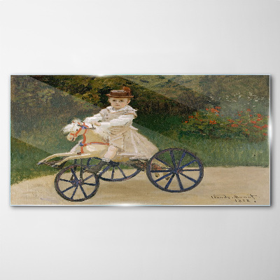 Tableau photo sur verre Enfant sur un porteur
