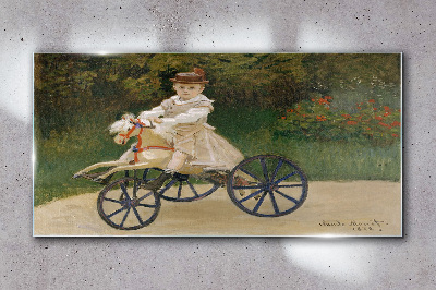 Tableau photo sur verre Enfant sur un porteur