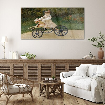 Tableau photo sur verre Enfant sur un porteur