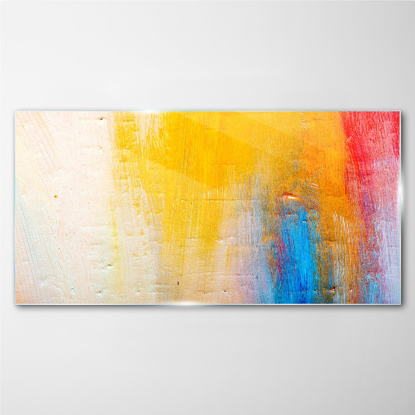 Tableau sur verre Abstraction colorée sur fond blanc