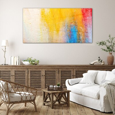 Tableau sur verre Abstraction colorée sur fond blanc