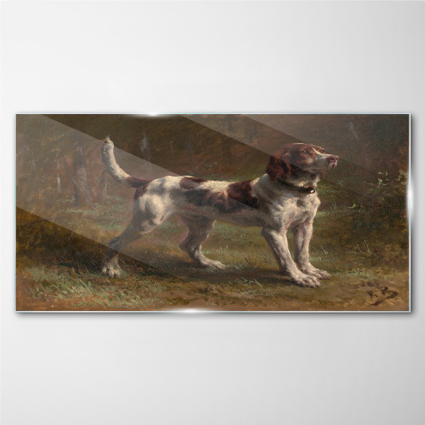 Tableau en verre Portrait d'un chien dans la nature