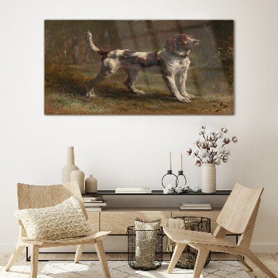 Tableau en verre Portrait d'un chien dans la nature