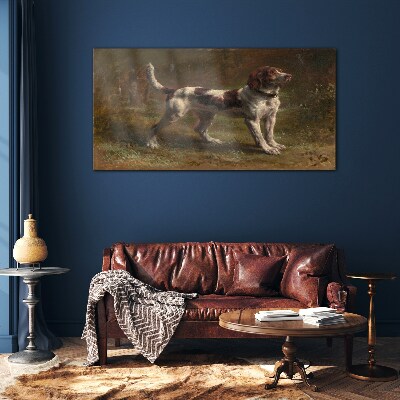 Tableau en verre Portrait d'un chien dans la nature
