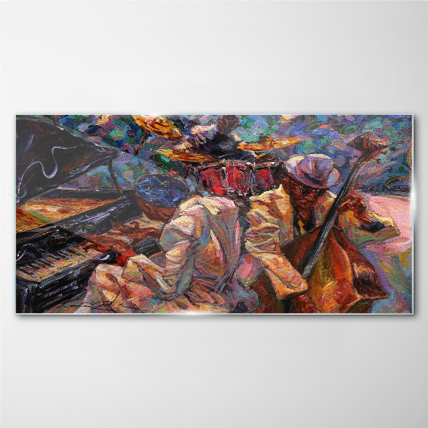 Tableau imprimé sur verre Une rencontre musicale en couleurs