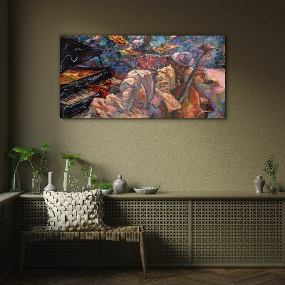 Tableau imprimé sur verre Une rencontre musicale en couleurs